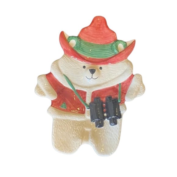 Fitz And Floyd Omnibus Vintage Christmas Polar Bear Candy Dish 1995 by EUC 8x6.5 - Picture 1 of 5